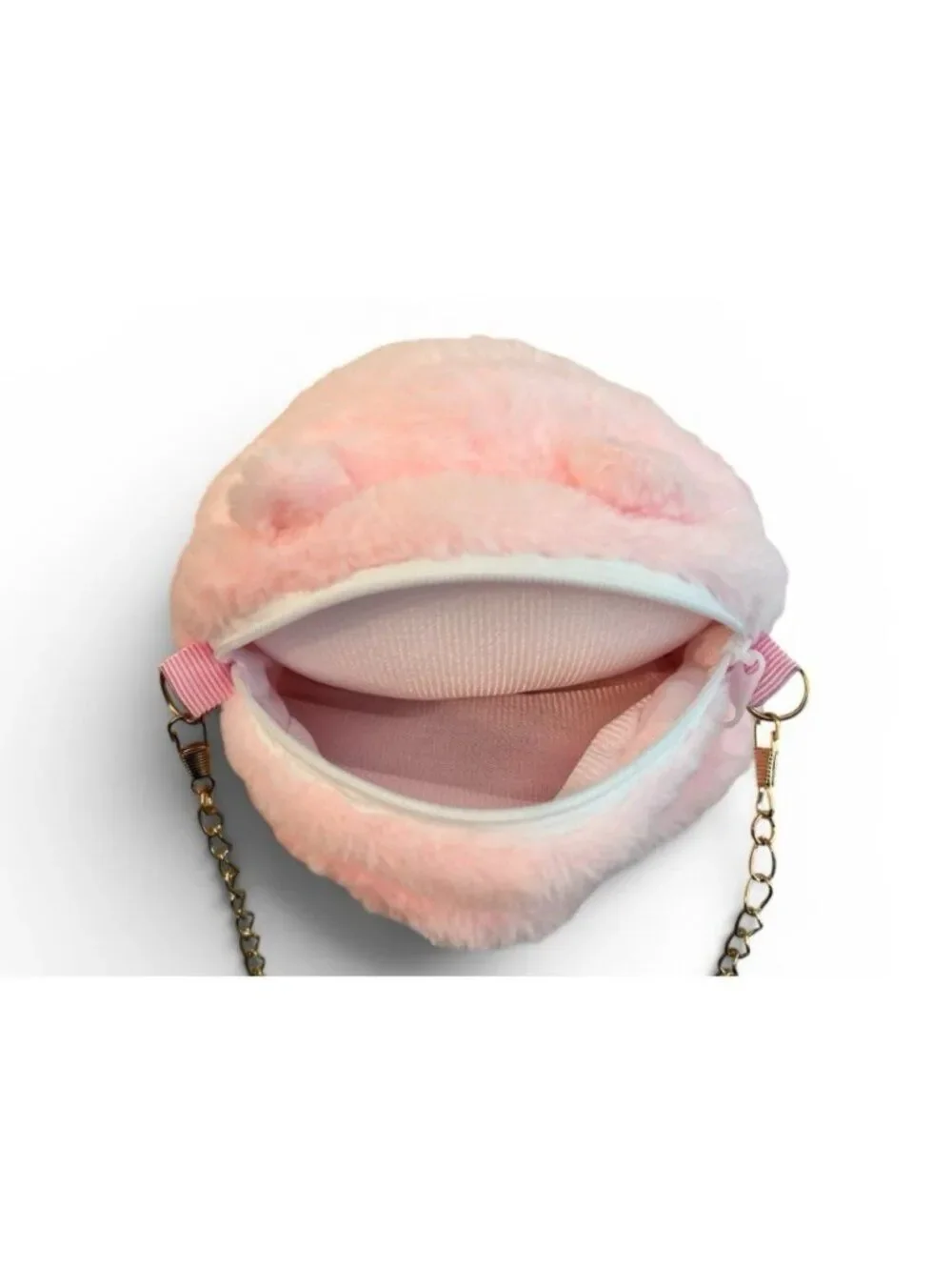 Plush Pink Hampster Crossbody Shoulder Bag Girls Small Faux Fur Cute Purse New